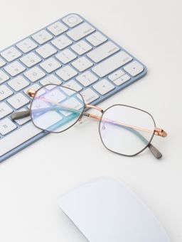 TED SMITH - Unisex Full Rim Irregular Grey Eyeglass Frame