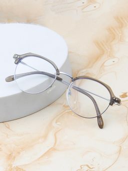 TED SMITH - Unisex Full Rim Square Silver Eyeglass Frame