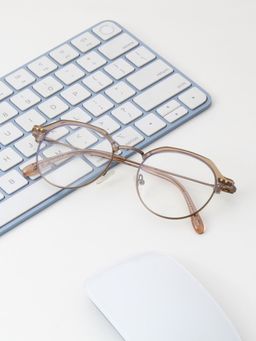 TED SMITH - Unisex Full Rim Square Brown Eyeglass Frame