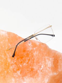 TED SMITH - Unisex Rimless Rectangle Gold Eyeglass Frame