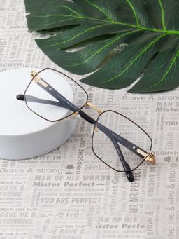 TED SMITH - Unisex Full Rim Rectangle Gold Eyeglass Frame