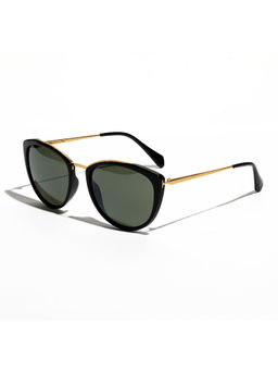 Vintage - Women UV Protection Green Lens Oval Sunglasses