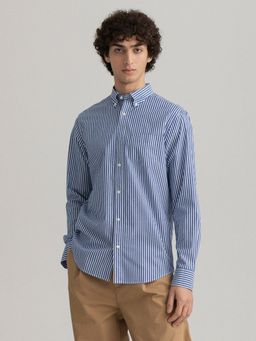 GANT - Men Blue Striped Regular Fit Shirt