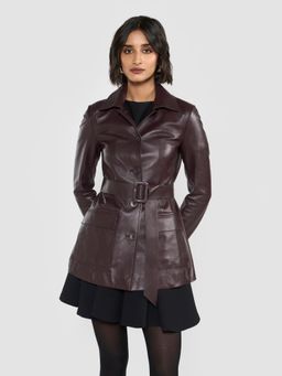 Perona - Tiana Wine Jacket with Belt