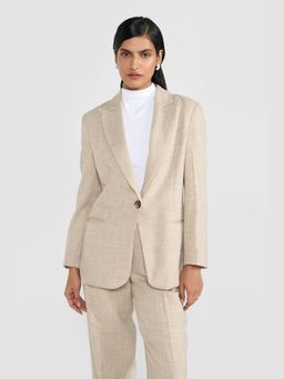 Perona - Kristen Beige Single Breasted Blazer