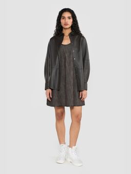 Perona - Brown Averie Leather Solid Shirt