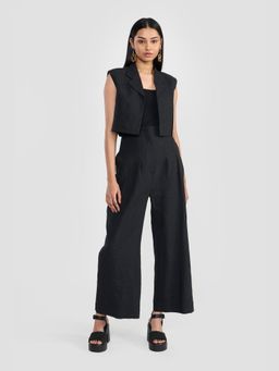 Perona - Orelia Vest Black Open Front Blazer