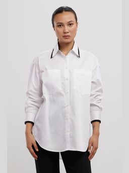 Pallavi Swadi - White Tuxedo 2 Pocket Shirt