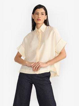 Perona - Beige Bianca Cotton Blend Solid Shirt