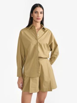 Perona - Olive Kimiko Pure Cotton Solid Shirt
