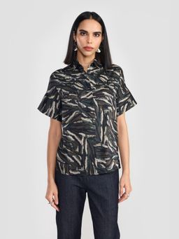 Perona - Olive Monroe Polyester Printed Shirt