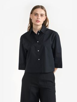 Perona - Black Penny Pure Cotton Solid Shirt