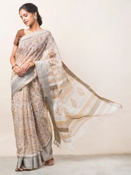 Fabindia - Cotton Silk Hand Block Print Sari
