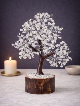 Golden Peacock - Handcrafted White Agate Stone Wish Tree Decor Showpiece