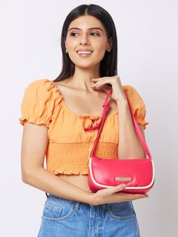 Caprese - Gracie Baguette Medium Magenta Handbag (M)