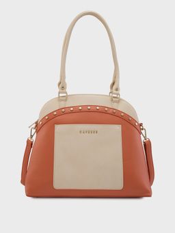 Caprese - Shelby Solid Beige Faux Leather Large Satchel (L)