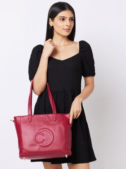 Caprese - Dora Tote Large Burgundy Office Handbag (L)