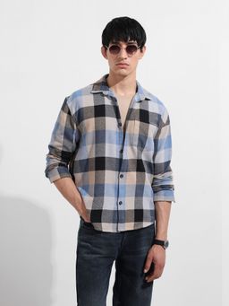 The Indian Garage Co - Men Multi-Color Checked Collar Full Sleeves Shirt