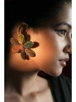 Bijoux by Priya Chandna - Multi Colour Sunset Petal Studs Earrings