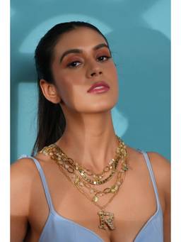 Bijoux by Priya Chandna - Gold Personalised Letter Charm Necklace