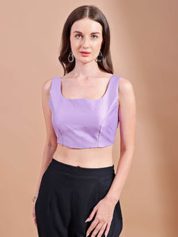 Tikhi Imli - Lavender Tafetta Sleeveless Stitched Blouse