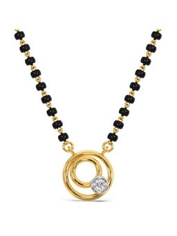 Candere by Kalyan Jewellers - 14K BIS Hallmark & Cubic Zirconia Couple Shine Mangalsutra Pendant with chain for women (2.72)