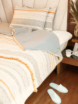 Twig & Twine - Auden Yellow Grey Stripe Bed Cover (Set of 3)