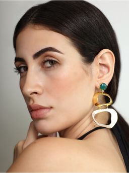 VARNIKA ARORA - Drift Green and White Dangler Earrings