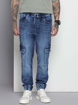 The Indian Garage Co - Men Regular Fit Solid Mid-Rise Jeans Blue