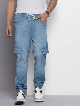 The Indian Garage Co - Men Regular Fit Solid Mid-Rise Jeans Blue