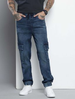 The Indian Garage Co - Men Regular Fit Solid Mid-Rise Jeans Blue