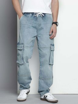The Indian Garage Co - Men Regular Fit Solid Mid-Rise Jeans Blue