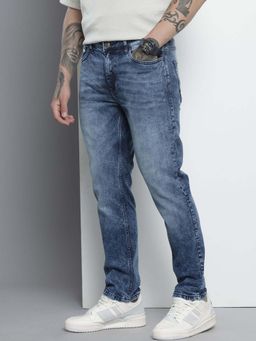 The Indian Garage Co - Men Slim Fit Solid Mid-Rise Stretchable Jeans Blue