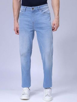The Indian Garage Co - Men Slim Fit Solid Mid-Rise Stretchable Jeans Blue
