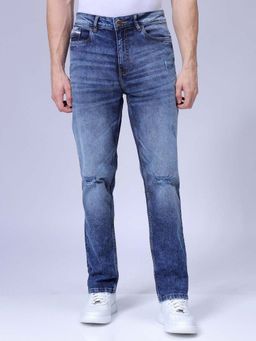 The Indian Garage Co - Men Slim Fit Solid Mid-Rise Stretchable Jeans Blue