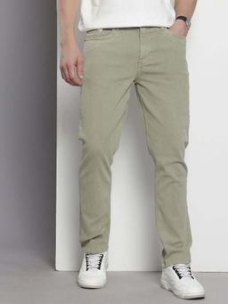 The Indian Garage Co - Men Slim Fit Solid Mid-Rise Jeans Green