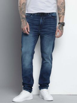 The Indian Garage Co - Men Regular Fit Solid Mid-Rise Jeans Blue