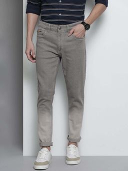 The Indian Garage Co - Men Slim Fit Solid Mid-Rise Stretchable Jeans Grey