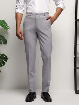 Subtract - Men 4 Way Stretch Wrinkle Free Slim Fit Trouser In Light Blue