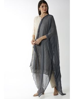 Soch - Women Grey Solid Chiffon Dupatta