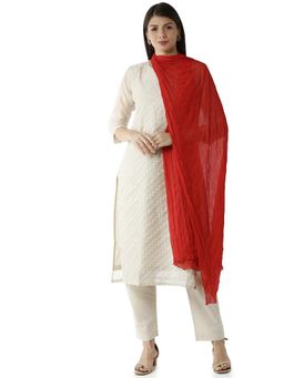 Soch - Women Maroon Georgette Solid Dupatta