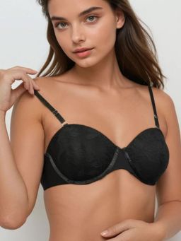 MHYTH - Sleek Obsidian Lace Demi Push-Up Bra