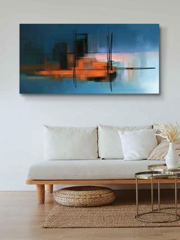 999Store - Wooden Stretched Framed Paintings Beautiful Abstract Navy Color Frames