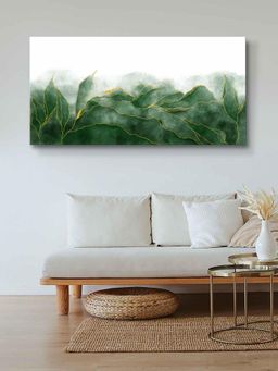 999Store - Wooden Stretched Framed Paintings Snow On Tree Golden Leaves And Flowers Canvas Painting
