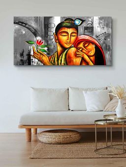 999Store - Wooden Stretched Lord Krishna The Lovely Radha Painting