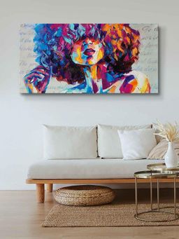 999Store - Wooden Stretched Framed Modern Lady Face Wall Painting Canvas Modern Stylish Decor