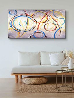 999Store - Abstract Neon Wooden Stretched Canvas Framed Large Painting FLP24480603