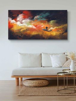 999Store - Ocean With Boats Wooden Stretched Framed Painting With Frame