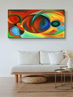 999Store - Wooden Stretched Framed Painting Abstract Circle Frames Canvas FLP24480616