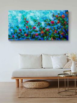 999Store - Wooden Stretched Framed Canvas Abstract Flower Painting FLP24480650